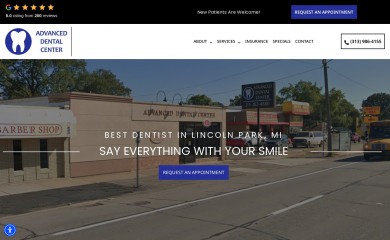 advanceddentalcentermi.com screenshot