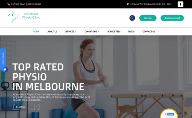 advancephysioclinic.com.au screenshot
