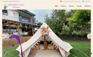 affordableluxuryteepees.com screenshot