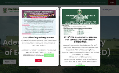 afued.edu.ng screenshot