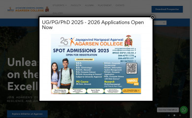 agarsencollege.com screenshot