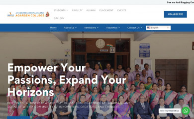 agarsencollege.com screenshot