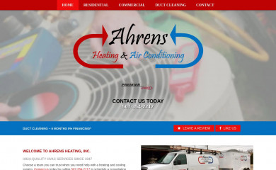 ahrensheating.com screenshot
