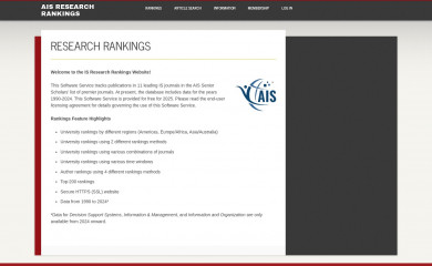 aisresearchrankings.org screenshot