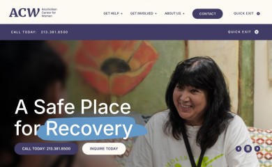 alcoholismcenterforwomen.org screenshot