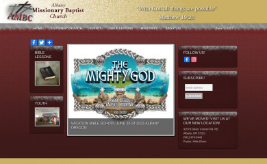 albanymissionarybaptist.org screenshot