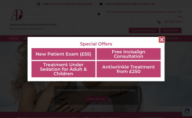 alexandraparkdentist.co.uk screenshot