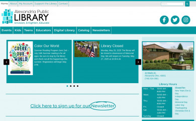 alexandrialibrary.org screenshot