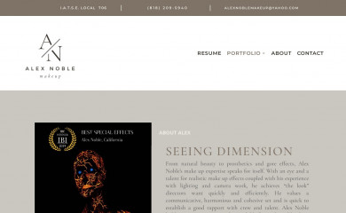 alexnoblemakeup.com screenshot