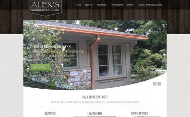 alexseamlessgutters.com screenshot