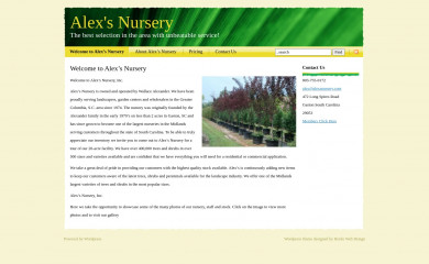 alexsnursery.com screenshot