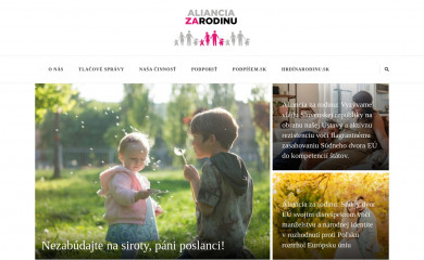 alianciazarodinu.sk screenshot
