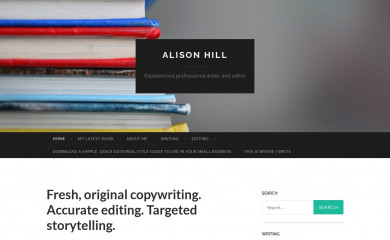 alisonhillwriter.com.au screenshot