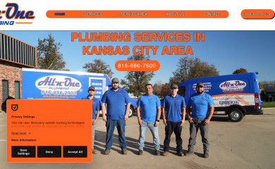 allnoneplumbing.com screenshot