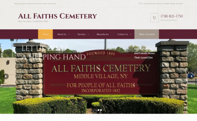 allfaithscemetery.org screenshot