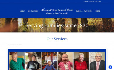 allisonrosefuneralhome.com screenshot