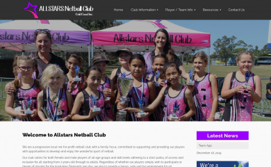 allstarsnetball.org.au screenshot