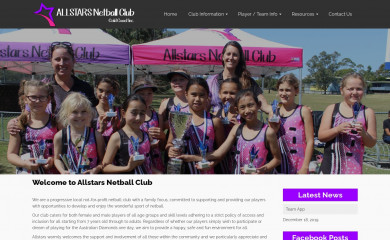 allstarsnetball.org.au screenshot