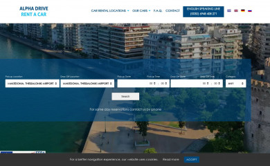 alphadriverentals.com screenshot