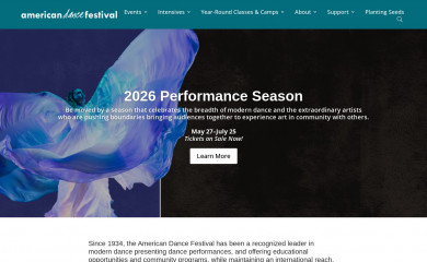 americandancefestival.org screenshot