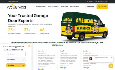 americansgaragedoors.com screenshot