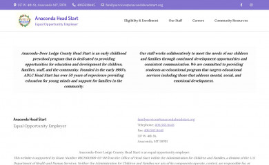 anacondaheadstart.org screenshot