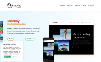 https://www.anarieldesign.com/themes/block-based-wordpress-theme/ screenshot