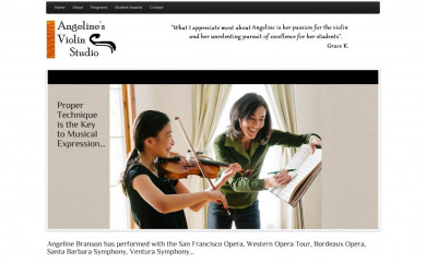 angelinesviolinstudio.com screenshot