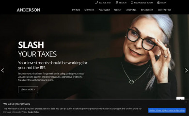 andersonadvisors.com screenshot