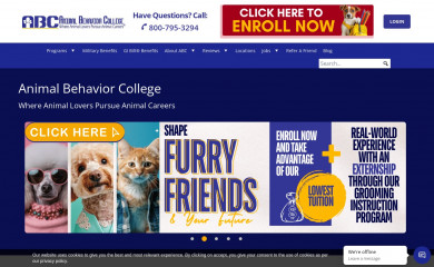 animalbehaviorcollege.com screenshot