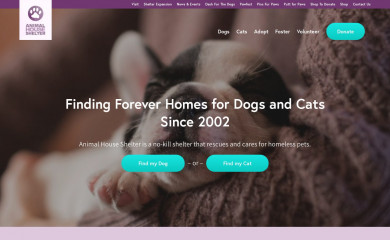 animalhouseshelter.com screenshot