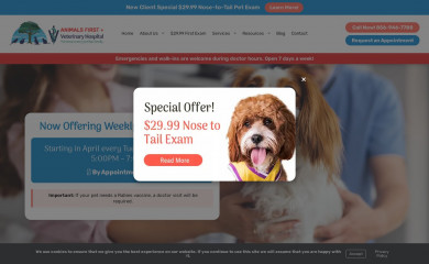 animalsfirstvethospital.com screenshot