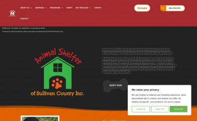 animalshelter-sullivancounty.org screenshot