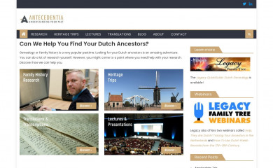 antecedentia.com screenshot