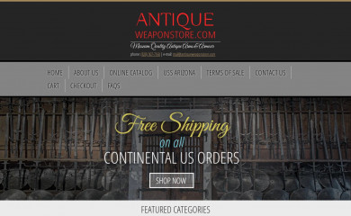 antiqueweaponstore.com screenshot
