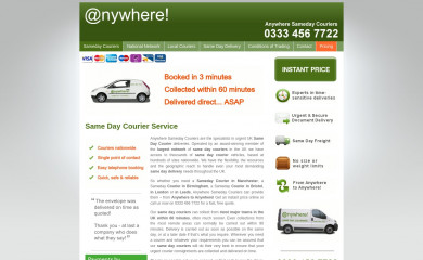 anywherecouriers.co.uk screenshot