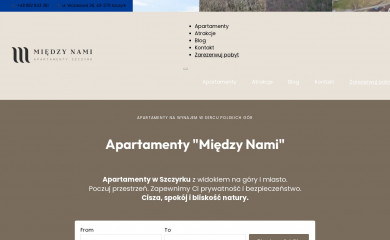 apartamentymiedzynami.pl screenshot