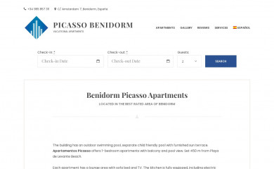 apartamentospicassobenidorm.com screenshot