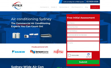 apexaircon.com.au screenshot