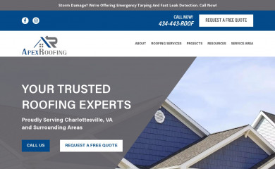apexroofingva.com screenshot