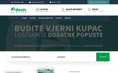 apotekeadonis.ba screenshot