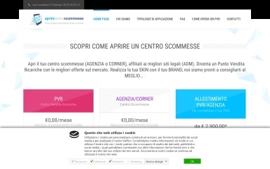aprirecentroscommesse.it screenshot