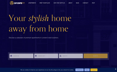 arcorelondon.com screenshot