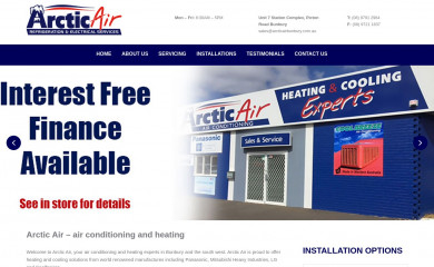arcticairbunbury.com.au screenshot