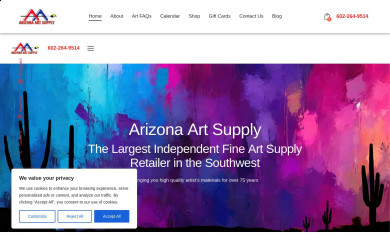 arizonaartsupply.com screenshot