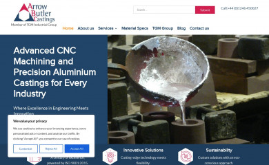 https://www.arrowbutlercastings.co.uk/ screenshot