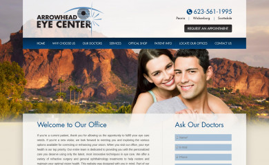 arrowheadeyecenter.com screenshot