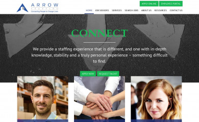 arrowstaffing.com screenshot
