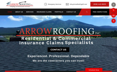 arrowroofingaz.com screenshot