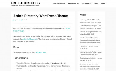 Article Directory screenshot